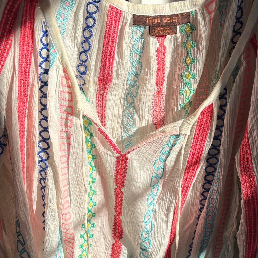 Colorful Boho Gauzy Blouse